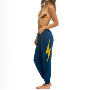 Aviator Nation Blue Lightning Bolt Sweatpants